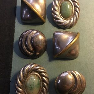 Vintage Trio of 925 Sterling Silver Earrings